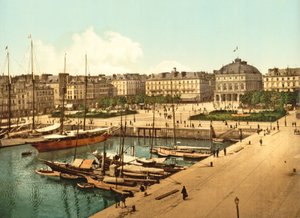 View of La Place Gambetta from the Quayside, Le Havre, pub. 1890-1900