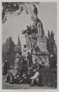 Visitors at the statue of Rome Victorious by French Photographer
