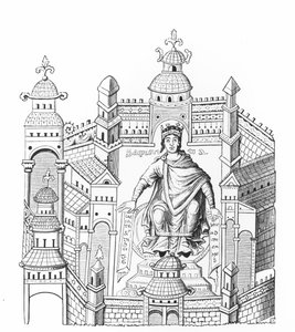 A Carlovingian King in His Palace, Personifying Wisdom Appealing to the Whole Human Race, after a Miniature in a Manuscript, Copied by Count Horace de Viel-Castel (1798-1864)