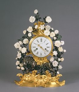 A Louis XV Clock, Vincennes/Mennecy, c.1750 by French School