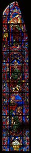 A Seraphim, Isaiah, Moses and the Burning Bush and donor figures by French School