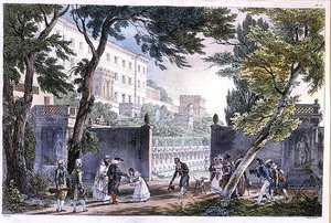 A Villa in Rome, engraved by Villain, c.1820 by French School