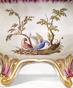 A Vincennes Two-Handled Circular Tureen, Cover & Stand, c.1750 by French School