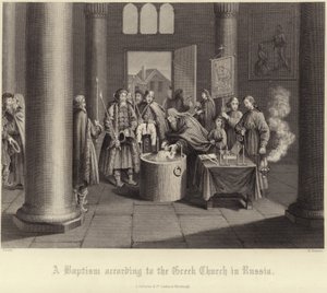 A Baptism According to the Greek Church in Russia by French School
