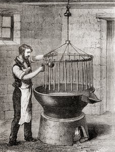 A Chandler Making Candles in the 19th Century, from 