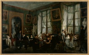 A female drawing class by French School