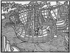 A fleet in the 15th century, after an engraving of Vergier D
