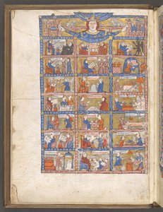 A full-page miniature of the arts and sciences from Li Livres dou Tresor by Brunetto Latini