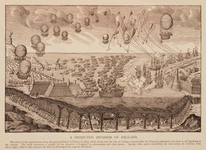 A projected Invasion of England, reproduction of French print from 1803 by French School