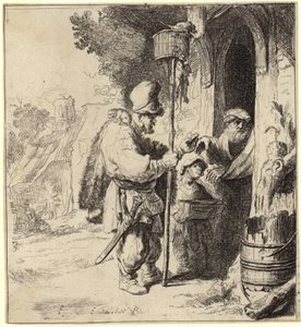 A Travelling Rat Catcher with the Tools of His Trade and with Customers by French School