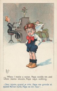 A Young Boy Standing with His Hands in His Pockets by French School