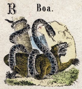 Abecedary. Letter B like Boa. Small Encyclopedic Alphabet, Popular Series. Epinal Imaging, late 19th century by French School