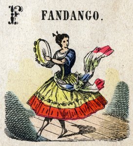Abecedary. Letter F like Fandango. Small Encyclopedic Alphabet, Popular Series. Epinal Imaging, late 19th century by French School