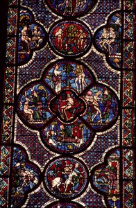 Adam and Eve window, 13th century by French School