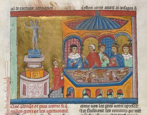 Temple of Janus with senators dining in the foreground, from 