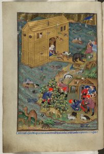The exit from the Ark, from Book of Hours (The Bedford Hours) by French School