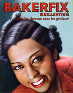 Advertisement for Bakerfix Hair Brilliantine Featuring Josephine Baker (1906-75) by French School