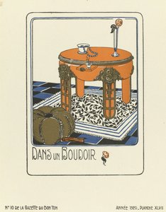 Advertisement for "In a Boudoir", published 1920 by French School