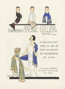 Advertisement for Etablissements Andre Gillier, published 1920s by French School