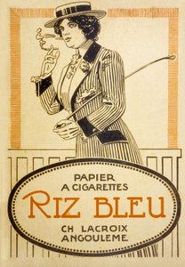 Advertisement for Riz Bleu Cigarettes by French School