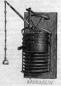 Agricultural machine: a forge bellows presented at the Paris agricultural competition in 1860. Engraving in Le Monde Illustré n°172 of 28 July 1860.