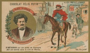 Alexandre Dumas and a Scene from The Three Musketeers by French School