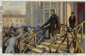 Alexandre Ledru-Rollin Acclaimed by the Crowd After the Vote on His Proposal for Universal Suffrage by French School
