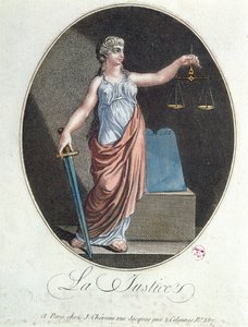 Allegory of Justice, published by J. Chereau, Paris, 1792