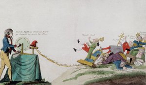 Allegory of the French Revolution removing all thrones of the crowned robbers by French School