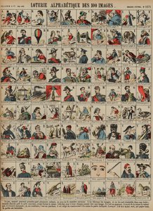 Alphabetical lottery of a hundred images by French School