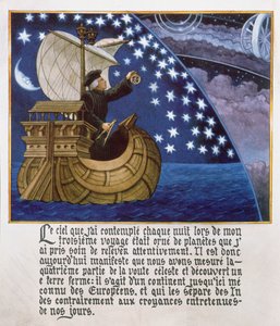 Amerigo Vespucci navigating by the stars on his 3rd voyage by French School