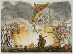 An Indian Widow Burns to Death with her Husband