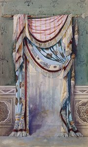 An Interior with a Curtain Design, c.1880 by French School