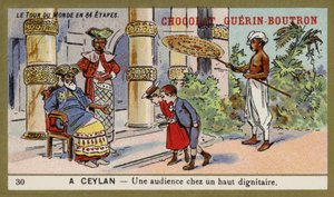 An audience with a high dignitary, Ceylon by French School