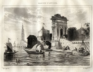 The Arch of Trajan, Ancona - Engraving from 