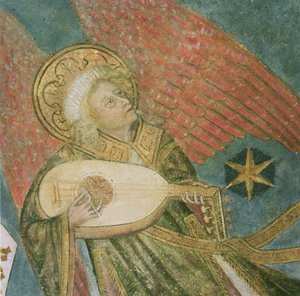 Angel musician playing a lute (detail)