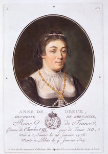 Anne de Dreux, Duchess of Brittany, from Portraits des grands hommes, femmes illustres, et sujets memorables de France
