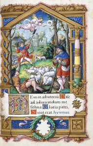 Annunciation to the Shepherds, from a Book of Hours made for Francois I, c.1532-1540 by French School