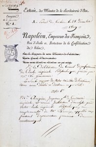 Appointment by Napoleon of André Marie Ampère as inspector of Polytechnique - Mandatory Mention: Archives of the Bibl. de l