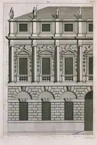 Architectural design demonstrating Palladian proportions, c.1716 by French School