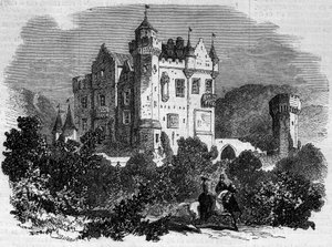 Architecture: exterior view of Abbotsford Castle (1824), where writer Walter Scott lived. Scotland