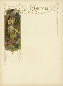 Art Nouveau Design for a Menu by French School