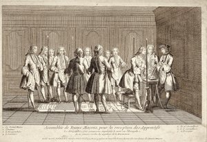 Assembly of Freemasons for the Reception of Apprentices (engraving) by French School