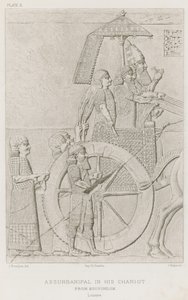Assurbanipal in his chariot, from Kouyundjik, Louvre by French School