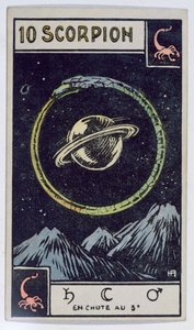 Astrological tarot card depicting Scorpio by French School