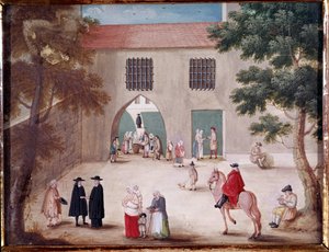 Aumones in the courtyard of the abbey of Port Royal des Champs