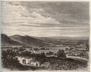 Ay and the mountain of Reims - department of the Marne - engraving in La France illustree: geography, history, statistical administration by V.A. Malt-Brown. 1884 by French School