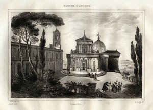 Basilica della Santa Casa - Loreto - Sanctuary of Lorette - Loreto - Basilica of Our Lady of Loreto - Holy House of Loreto or House of Nazareth - Engraving from 