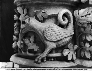 Basilisk, capital from Cathedral of Notre Dame at Reims (plaster cast from stone) by French School