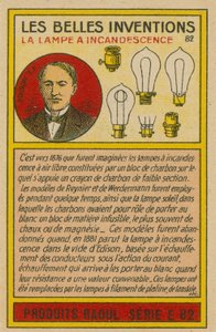 Beautiful inventions card, lightbulbs by French School